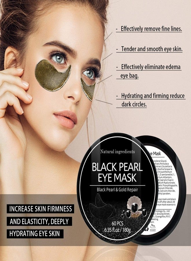 Felico Under Eye Patches, Eye Mask Black Pearl, Puffy Eyes Dark Circles Brighten Treatments, 60PCS Collagen Under Gel Pad for Lighten Wrinkles Anti-Aging, Fine Lines Eye Bags Women Men - Image 2