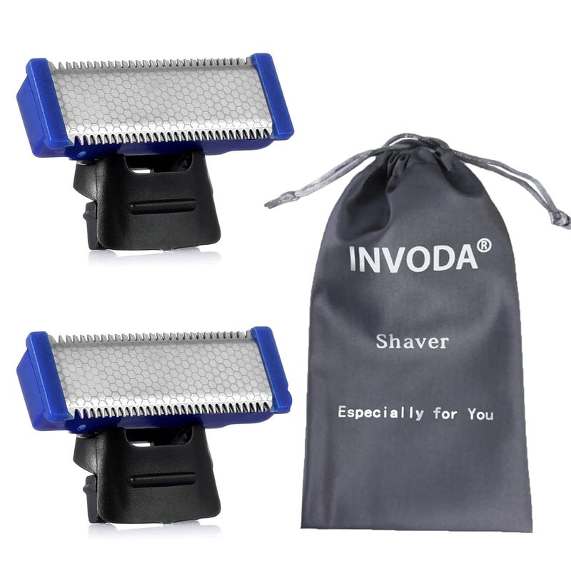 2PCS Shaver Replacement Head for Solo Rechargeable Full Body Hair Trimming Electric Shaver Replacement Cutter Head Solo Blades (2PCS + Storage Bag)