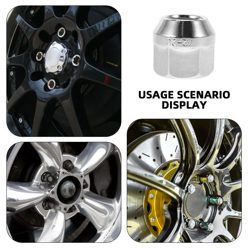 10pcs Chrome Closed End Wheel Lug Nuts M12x1 5 Spline Bulge Acorn for Car Rim Accessories - Image 4