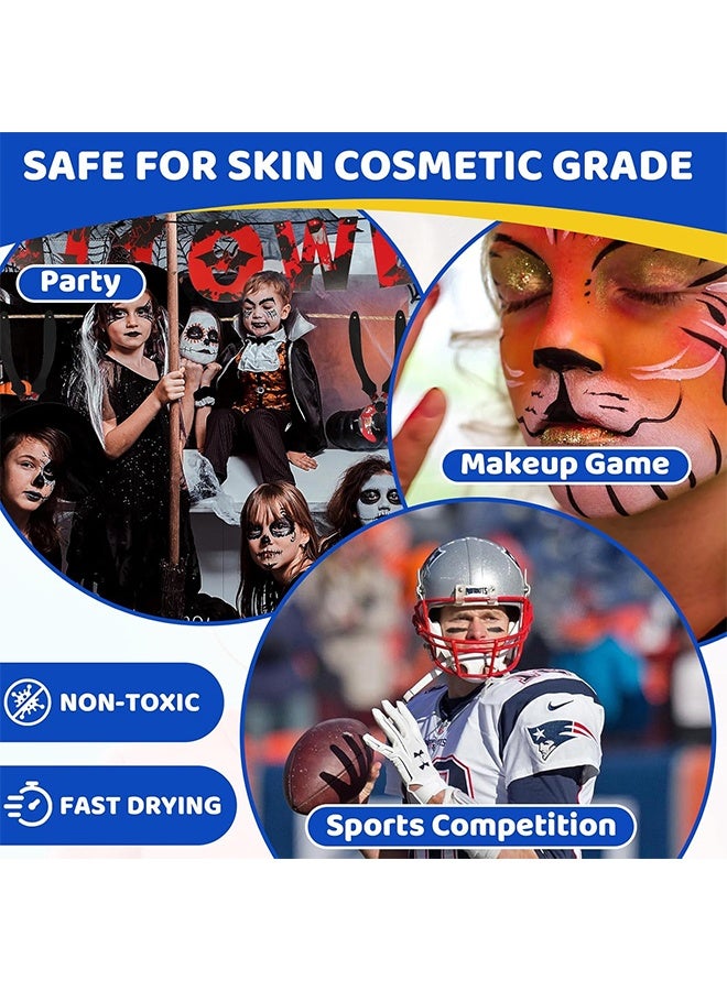 Face Paint Crayons 12 Colors Face Paints for Children Halloween Make Up Set Washable Make Up Set Body Painting for Boys Girls Non-Toxic Party Cosplay Face Paint Crayons for Ages 3+ - Image 2