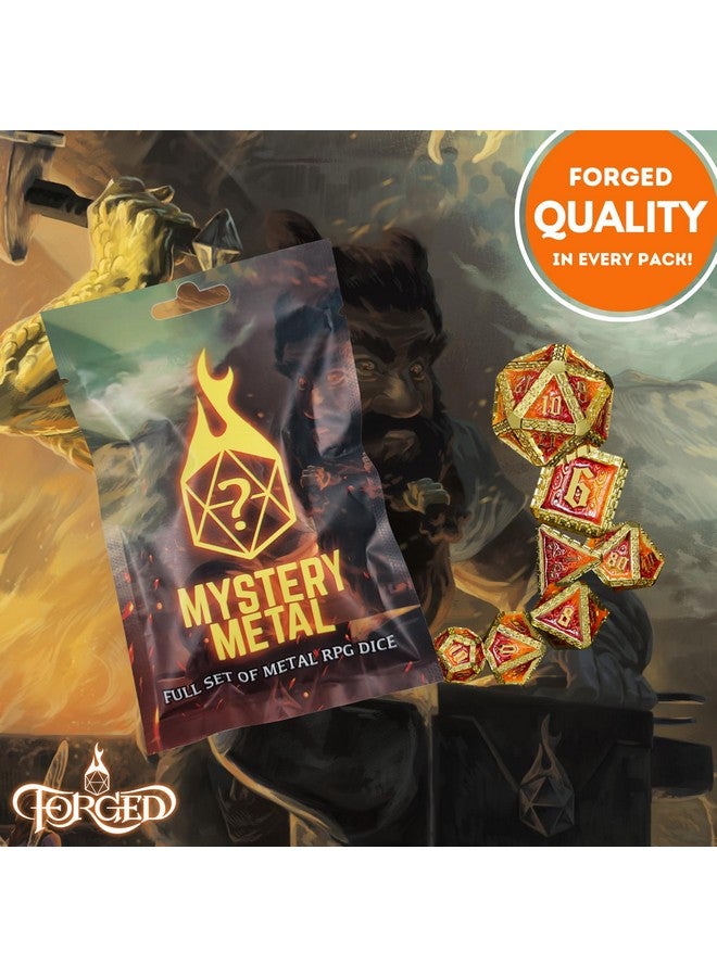 Forged Dice Co. Mystery Dice Bag DND Dice Set Blind Surprise Bag - Contains 1 Complete Set of 7 Metal Dice D4, D6, D8, D10, D12, D20, D% for RPG Board Game and DND Accessories - Image 4