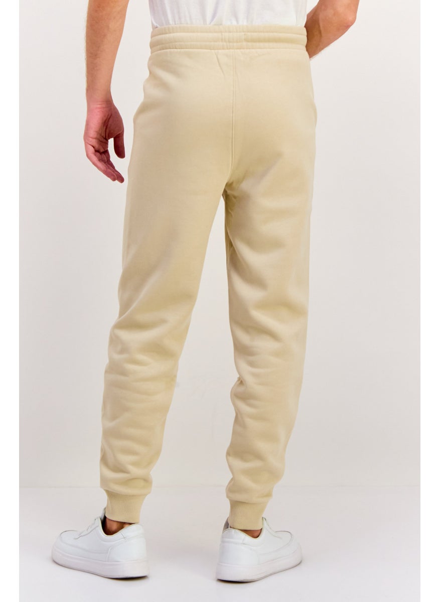 ESPRIT Men Regular Fit Brand Logo Jogger Pants, Cream  - Image 3