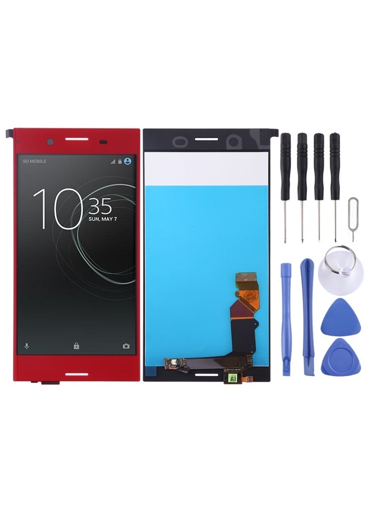 شاشة LCD أصلية مع وحدة التحويل الرقمي (ديجيتايزر) كاملة التركيب لهاتف Sony Xperia XZ Premium – اللون: أحمر - Image 1