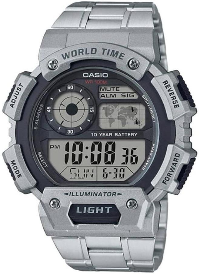 CASIO Casio G-Shock Silver Rubber Casual Watch For Men - AE-1400WHD-1AVDF  - Image 1