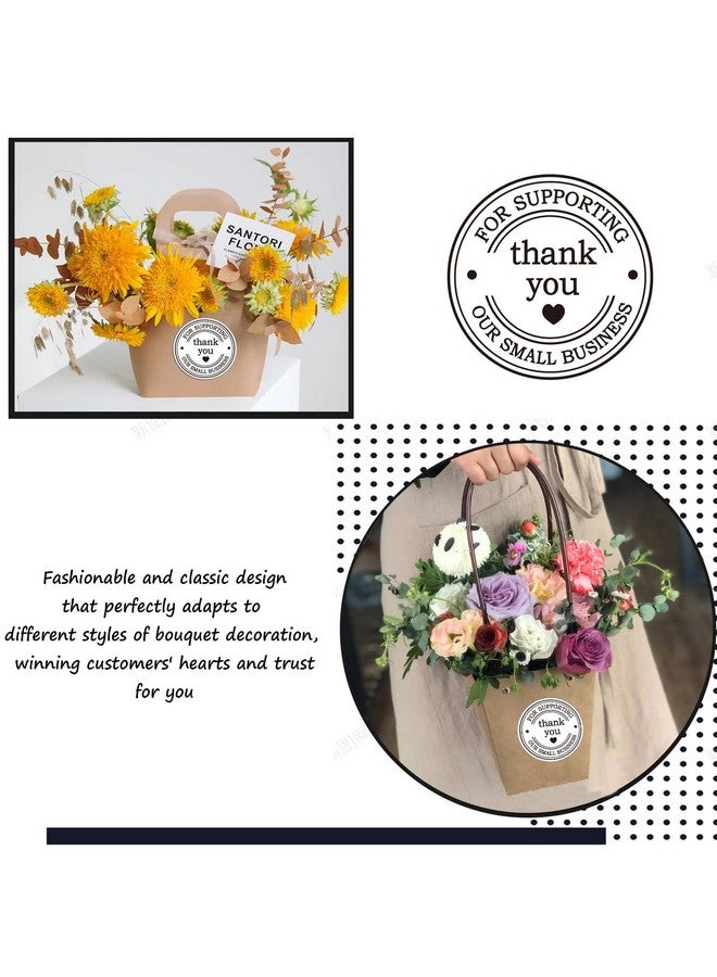 Well Tile 2" Round Classic Retro Stickers Thank You For Supporting Our Small Business Sticker Labels With Hearts - Printed White Thank You Stickers 500 Thank You Labels Per Roll (White, 2 Inch) - Image 4
