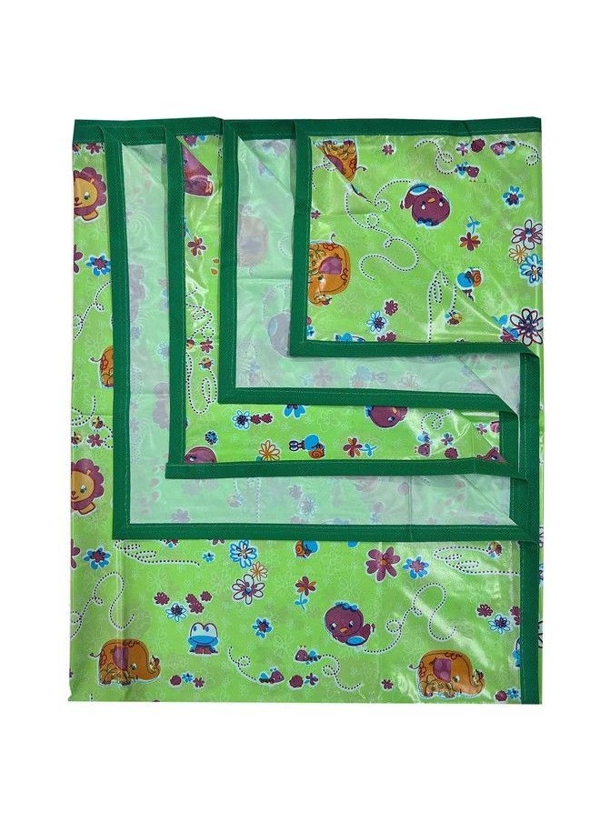 Ecosoft - Plastic Sheetpvc Sheet For Kidsrubber Sheet For Babiesbed Wetting Protector(90 X 135 Cm) (Green Hippo) - Image 1