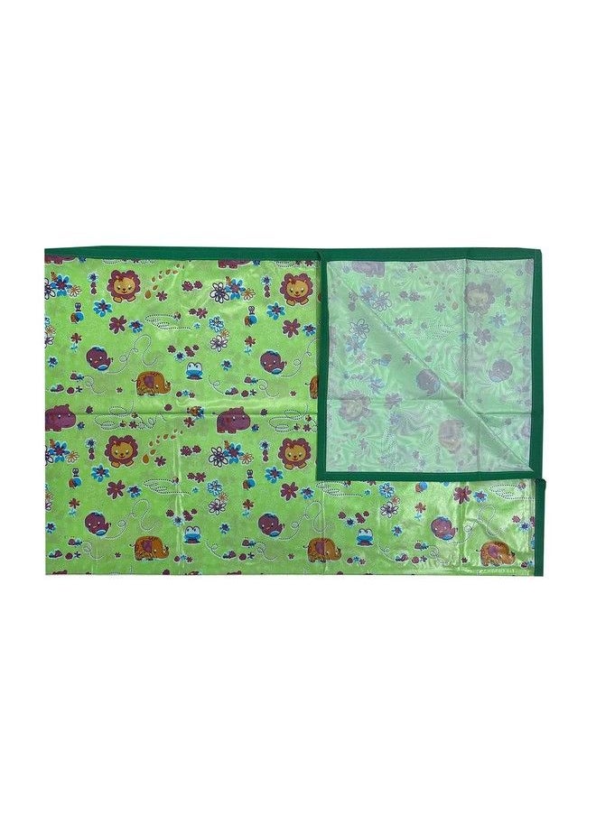 Ecosoft - Plastic Sheetpvc Sheet For Kidsrubber Sheet For Babiesbed Wetting Protector(90 X 135 Cm) (Green Hippo) - Image 1