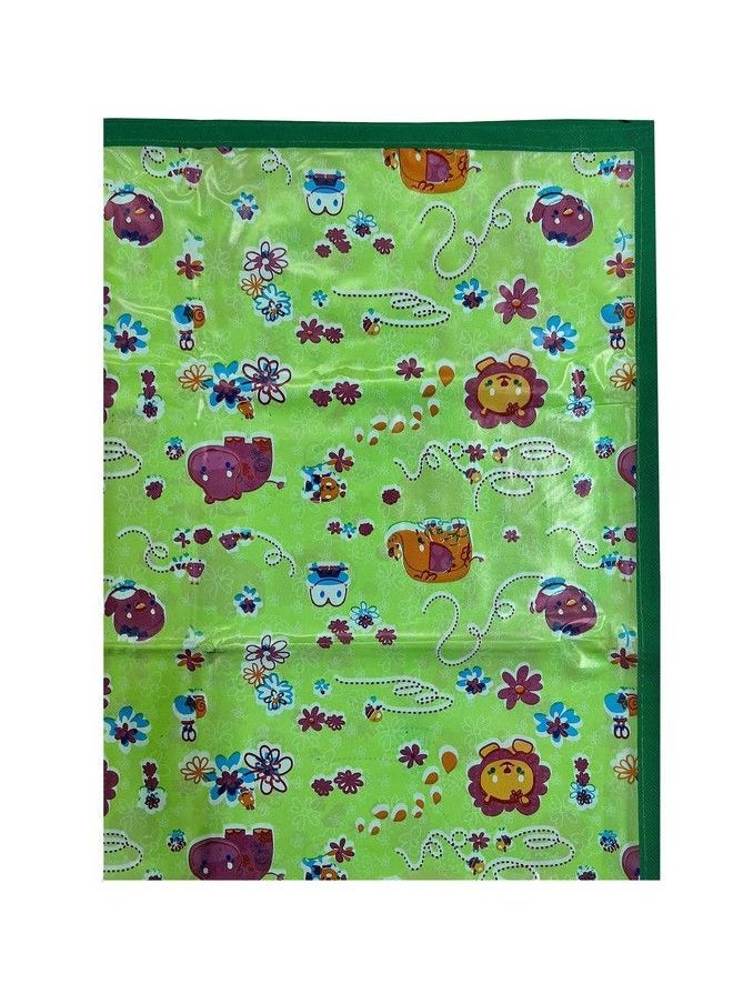 Ecosoft - Plastic Sheetpvc Sheet For Kidsrubber Sheet For Babiesbed Wetting Protector(90 X 135 Cm) (Green Hippo) - Image 1