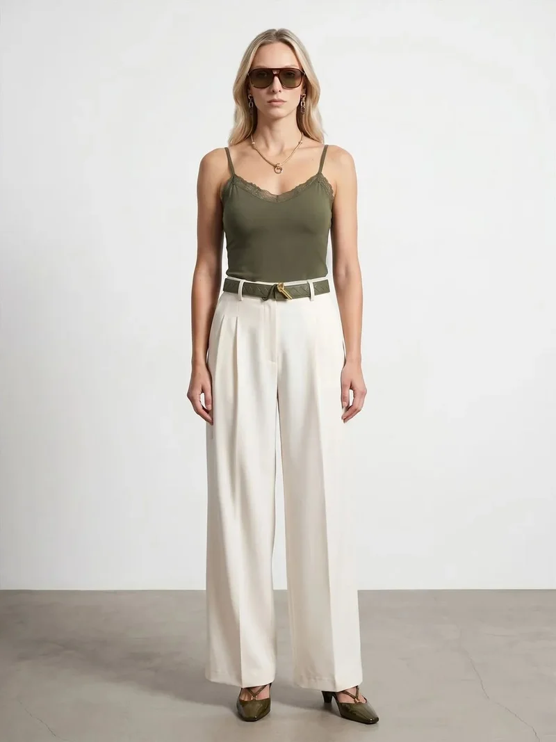 ديلفين Dilvin Slim Fit Sleeveless V-Neck Cami Blouse