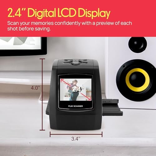 Pyle 2.4 Inch Photo Film Scanner Slide Digitizer Digital 35mm Image Converter with TV Output and Built in LCD Display for Image Preview, Black - Image 3