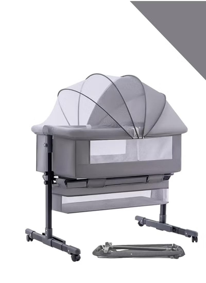Gonice - 3 in 1 Portable Foldable Baby Bed Travel Bed with Adjustable Height Breathable Mesh and Mattress - Image 1