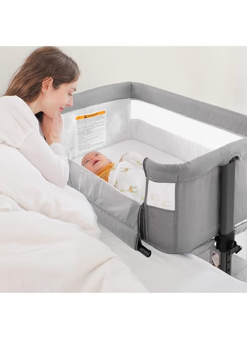 Gonice - 3 in 1 Portable Foldable Baby Bed Travel Bed with Adjustable Height Breathable Mesh and Mattress - Image 1