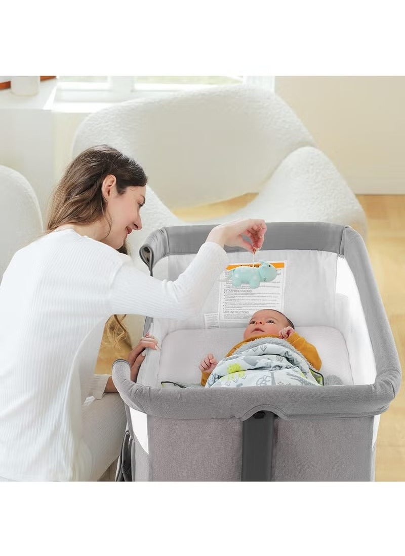 Gonice - 3 in 1 Portable Foldable Baby Bed Travel Bed with Adjustable Height Breathable Mesh and Mattress - Image 1