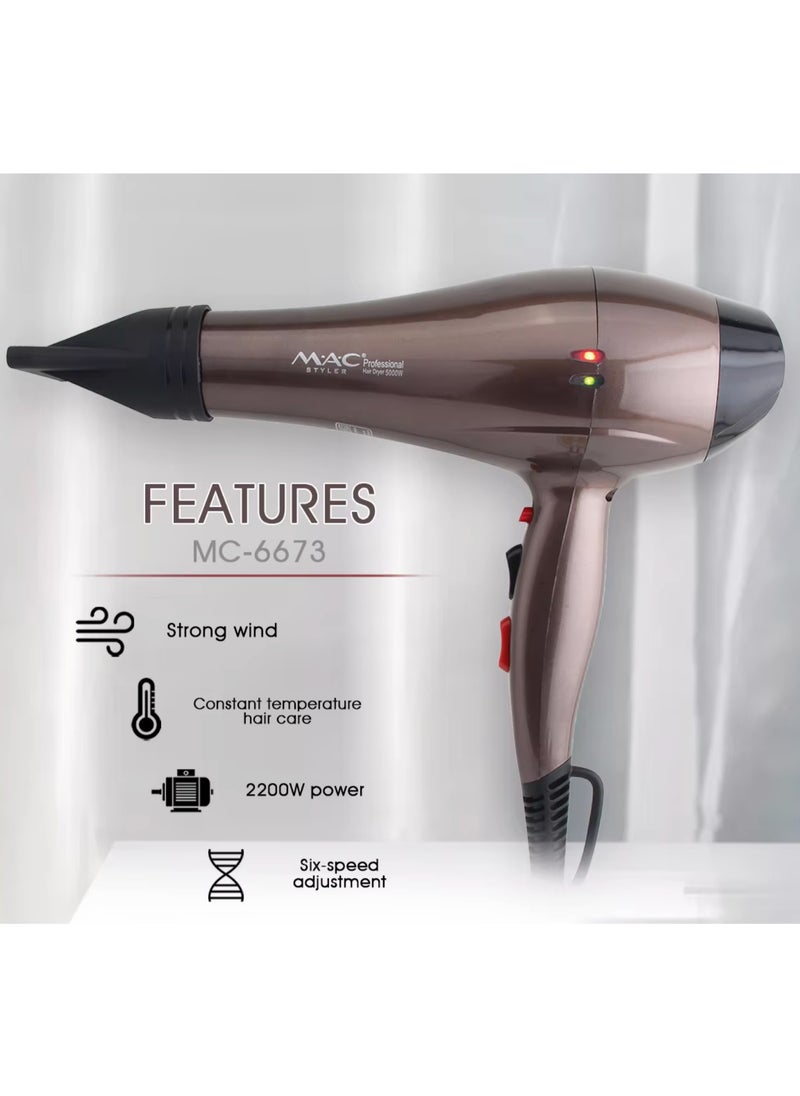 Mac Styler Mac Styler Professional Hair Dryer 5000W High Speed ​​Hair Dryer Styling Tool Powerful Hair Dryer Set MC-6673  - Image 3