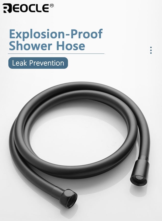 REOCLE 2.0m PVC Universal High Pressure Shower Hose Smooth Flexible Anti Twist Shower Pipe with Sealing Washer Ideal for Bath Tap Showerhead Replacement and Home Bathroom Upgrade - Image 1