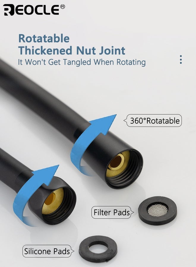 REOCLE 2.0m PVC Universal High Pressure Shower Hose Smooth Flexible Anti Twist Shower Pipe with Sealing Washer Ideal for Bath Tap Showerhead Replacement and Home Bathroom Upgrade - Image 2