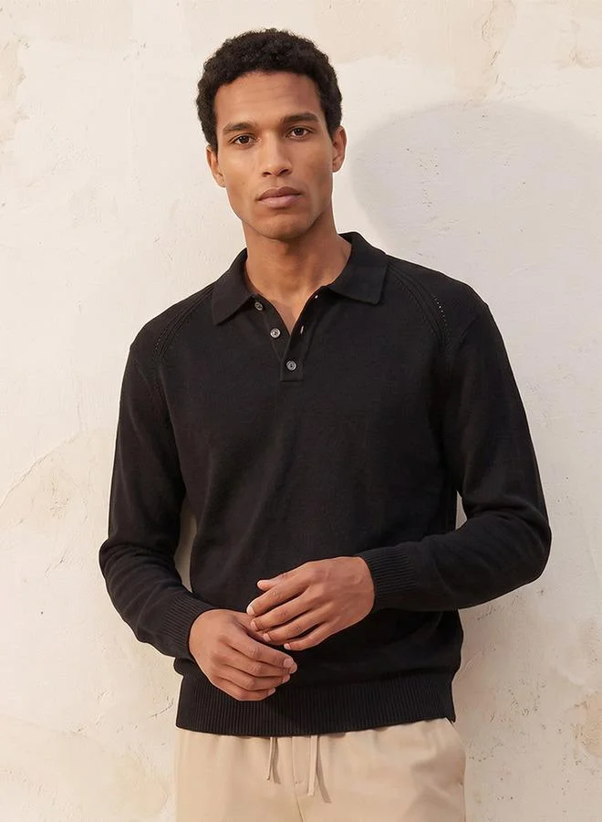 Splash FAV Smart Collared Textured Sweater