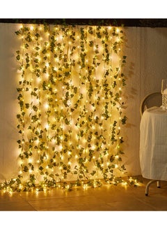 Generic Rattan String Lights Outdoor 100 Led 32.8 FT Realistic Plants String Lights LED Decorative Lights Garland Vines with Lights for Bedroom Home Festival Wedding Party Diwali Decoration (Solar Powered)  - Image 1