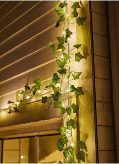 Generic Rattan String Lights Outdoor 100 Led 32.8 FT Realistic Plants String Lights LED Decorative Lights Garland Vines with Lights for Bedroom Home Festival Wedding Party Diwali Decoration (Solar Powered)  - Image 3