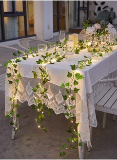 Generic Rattan String Lights Outdoor 100 Led 32.8 FT Realistic Plants String Lights LED Decorative Lights Garland Vines with Lights for Bedroom Home Festival Wedding Party Diwali Decoration (Solar Powered)  - Image 5