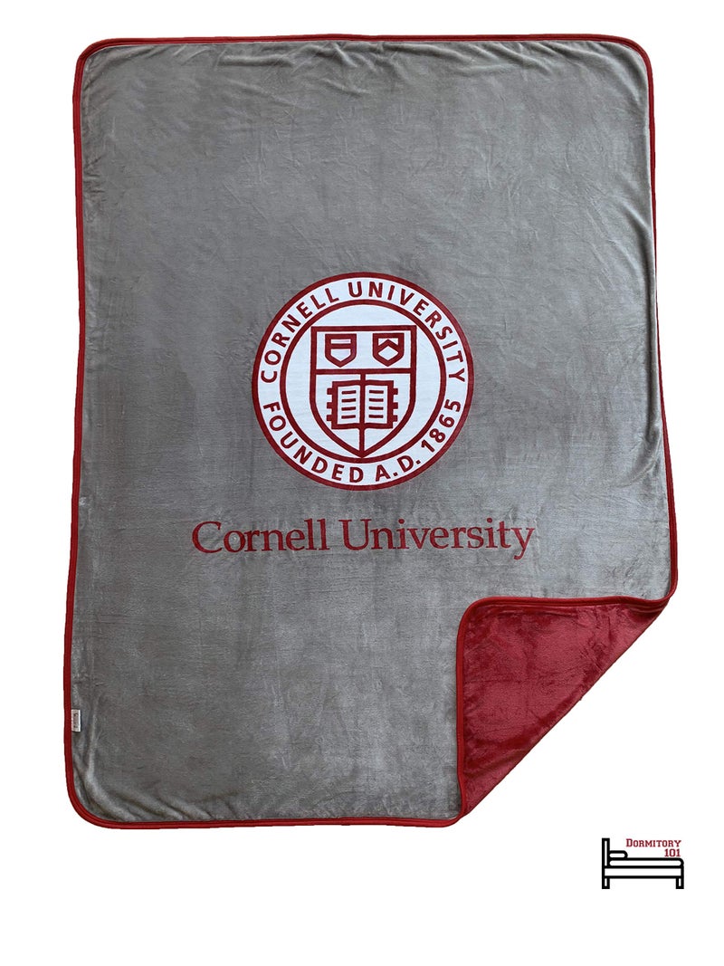 Dormitory 101 Cornell U Premium Plush Fleece Blanket - X Large 60"X80". Fits Queen or Twin XL Beds. Winter Holiday Graduation Gifts University Colors & Logo - Image 3