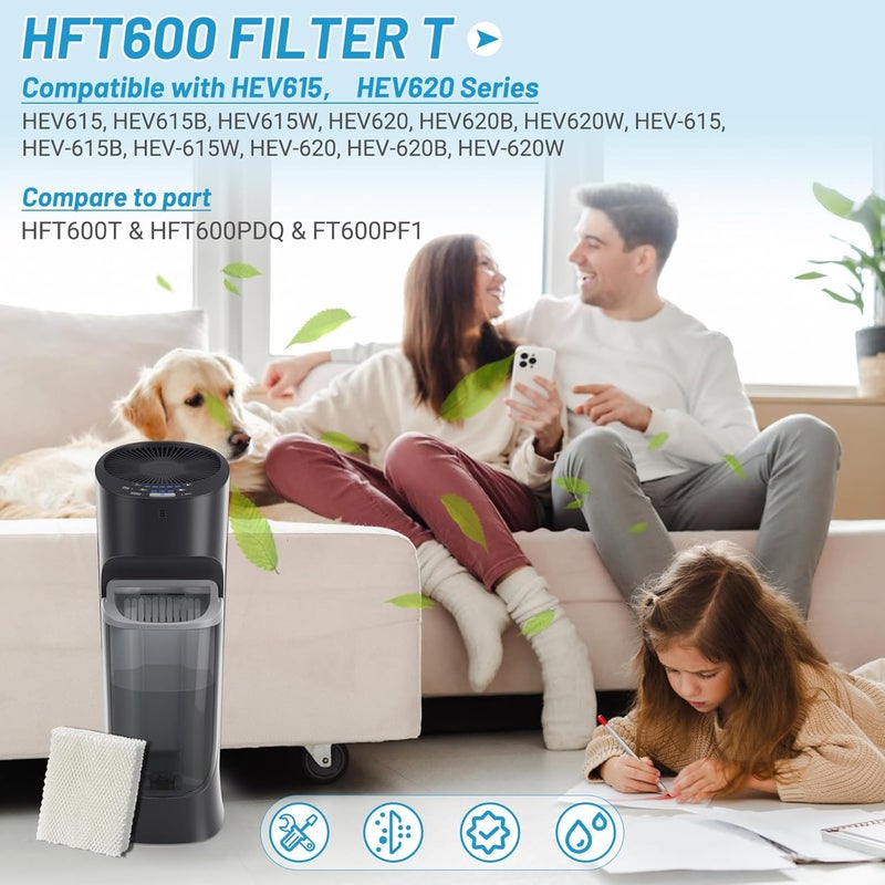 Lemige 6 Pack Humidifier Wicking HFT600 Filters T Compatible with Honeywell Tower Humidifier HEV615 HEV620, Compare to Part HFT600T HFT600PDQ - Image 2