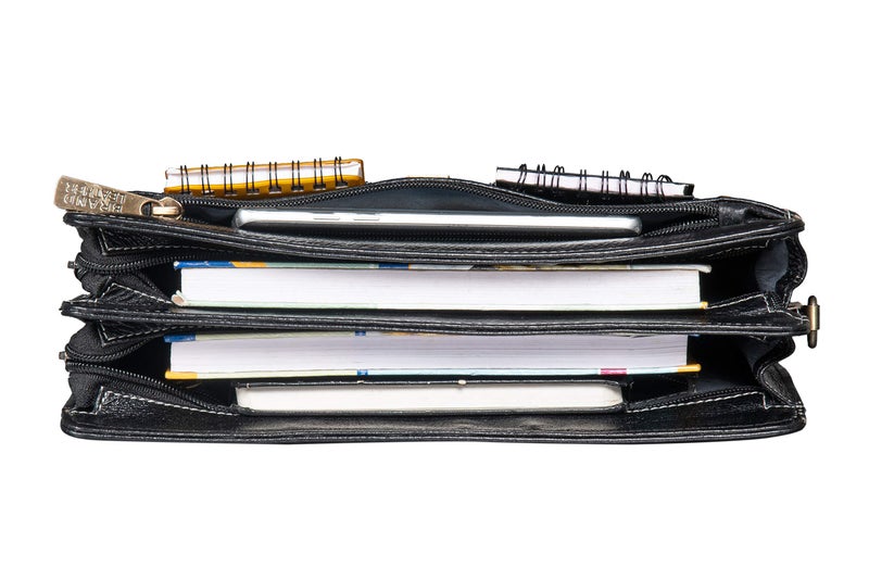 BRAND LEATHER Solid 9 Cms Cosmetic Pouch (M_BL1176_BLACK) - Image 5