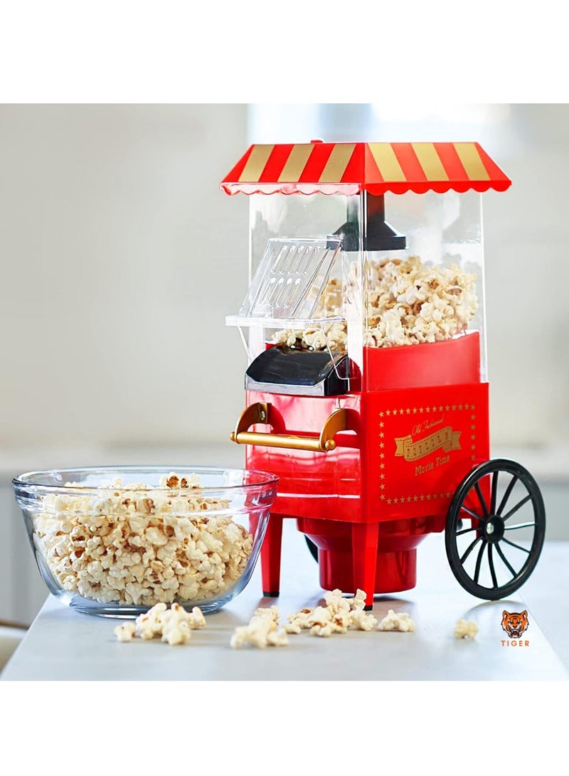 TIGER Carnival Popcorn Maker – Nostalgic Movie Night Hot Air Popcorn Machine, Healthy Homemade Popcorn - Image 1