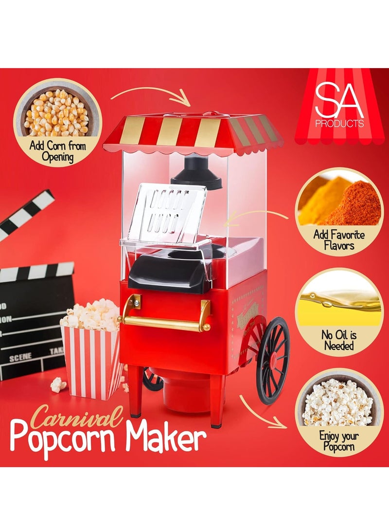 TIGER Carnival Popcorn Maker – Nostalgic Movie Night Hot Air Popcorn Machine, Healthy Homemade Popcorn - Image 3