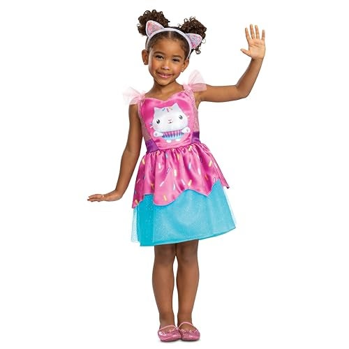 Disguise Cakey Cat Costume for Kids Official Gabbys Dollhouse Costume and Cat Ears Headband Toddler Size Medium 3T4T - Image 1