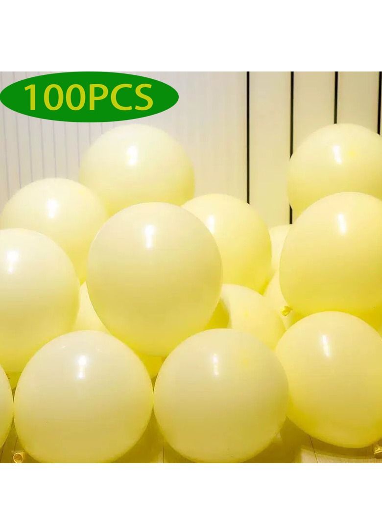 Loquat 100-Piece Yellow Party Decoration Pearl Latex 15 Inch Balloon