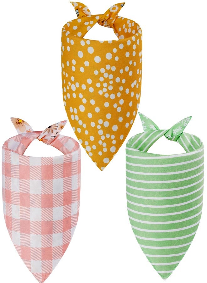 Agroon Spring Dog Bandanas XLarge 3PCS, 6 Pattern Summer Floral Scarf for Boy and Girl, Triangle Reversible Bibs Breed for Puppy Pets - Image 2