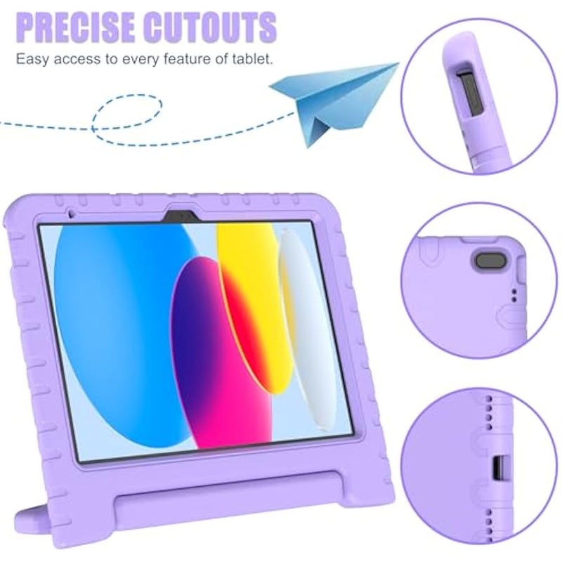 افاوو حافظة حماية للاطفال لجهاز ايباد الجديد (A16) الجيل 11 11 انش 2025، ايباد الجيل العاشر 10.9 انش 2022 مع شاشة حماية مدمجة، غطاء مقبض خفيف الوزن مضاد للصدمات لايباد الجيل 10/11، ارجواني فاتح - Image 4