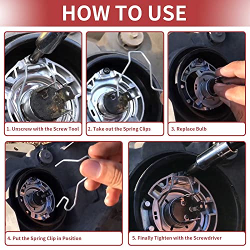 CLIO 12 قطعة مشابك زنبركية لتثبيت المصابيح، مشبك مصباح السيارة العالمي لمصباح الرأس شعاع منخفض شعاع مائل لمصابيح H1 H3 H4 H7 - Image 5