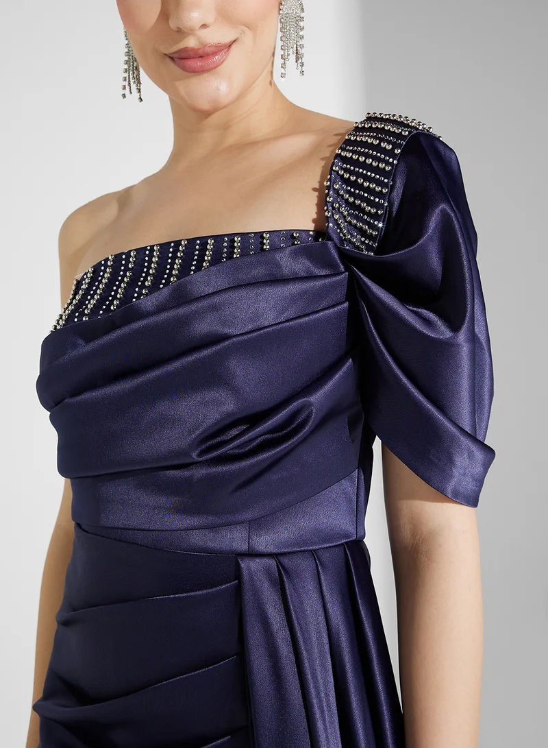 Namshi x One-Shoulder Satin Dress