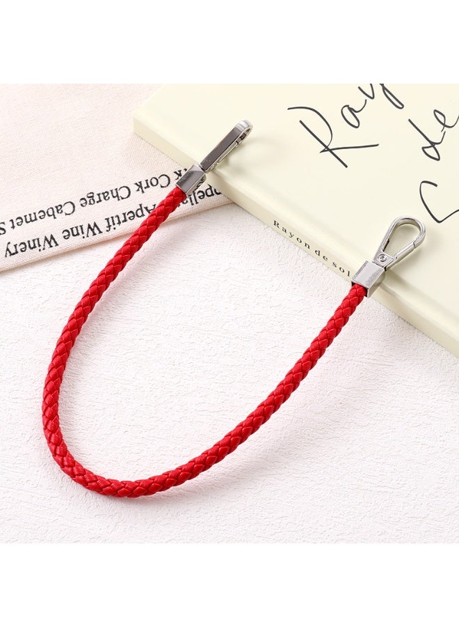 NIBEMINENT Phone Charm/ Chain Strap for Women Girls, Braided Leather Rope Cell Phone Case Lanyard Wrist Strap，K1854/Red - Image 1