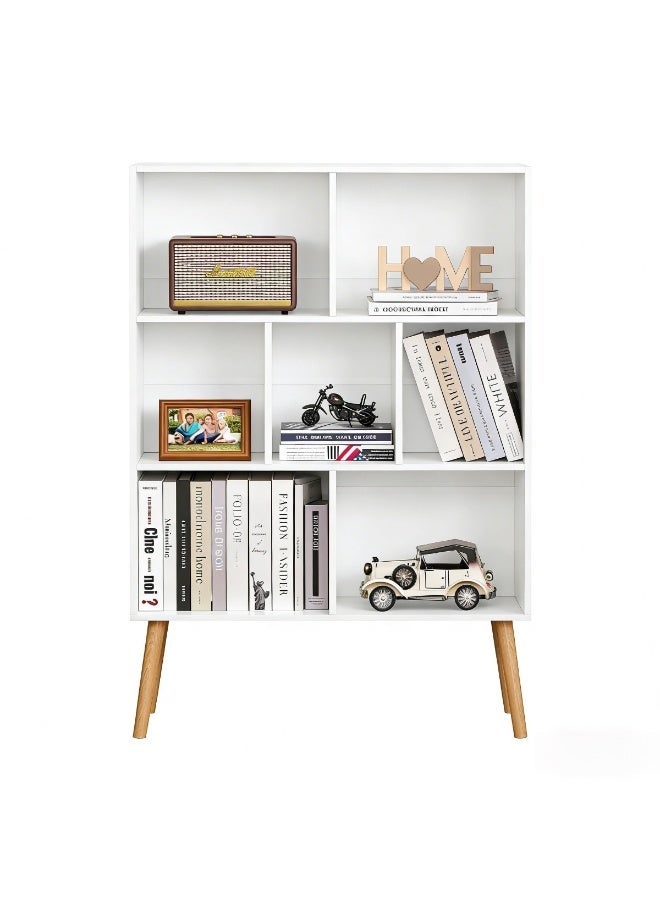 أنفانكي Anvanke 3-Tier Cube Bookshelf  Mid-Century Modern Open Bookshelf  منظم تخزين مستقل لغرفة النوم وغرفة المعيشة والمكتب المنزلي - Image 1