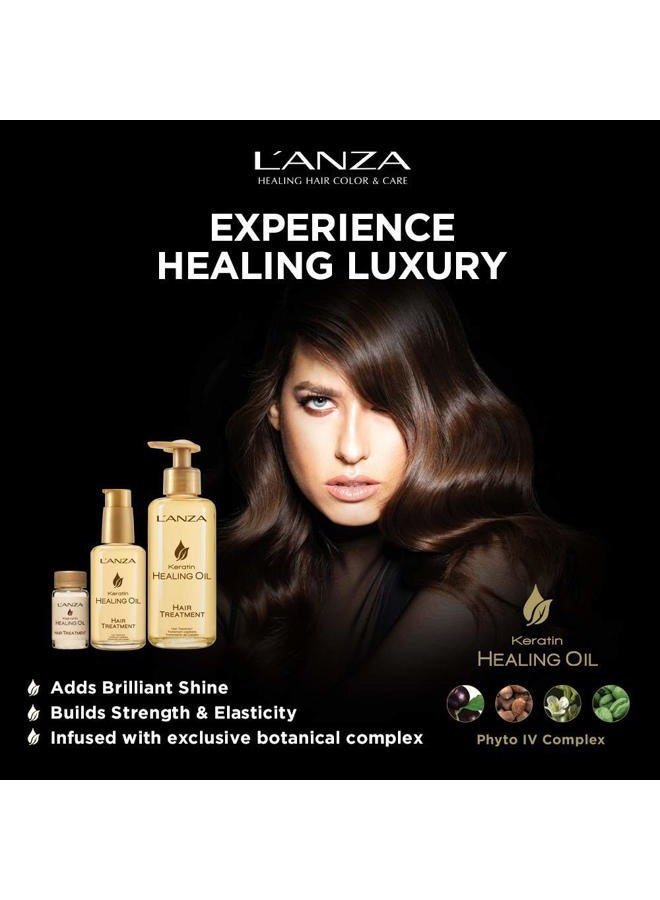 LANZA Keratin Healing Oil Hair Treatment, Hair Oil Revives & Nourishes Dry Damaged Hair & Scalp, Sulfate Free with Phyto IV Complex, Cruelty Free Volumizing Hair Care with UV Protection (6.2 Fl Oz) - Image 3