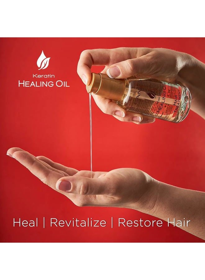 LANZA Keratin Healing Oil Hair Treatment, Hair Oil Revives & Nourishes Dry Damaged Hair & Scalp, Sulfate Free with Phyto IV Complex, Cruelty Free Volumizing Hair Care with UV Protection (6.2 Fl Oz) - Image 5