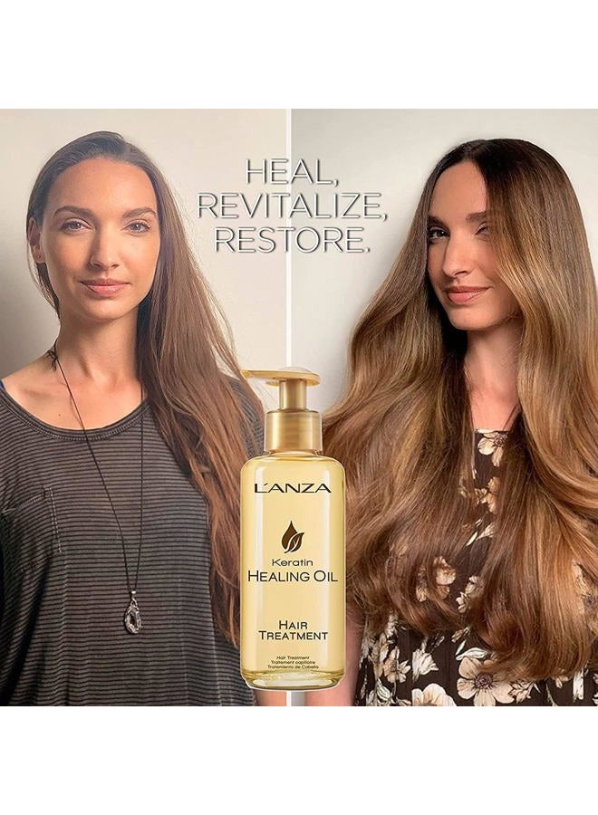 LANZA Keratin Healing Oil Hair Treatment, Hair Oil Revives & Nourishes Dry Damaged Hair & Scalp, Sulfate Free with Phyto IV Complex, Cruelty Free Volumizing Hair Care with UV Protection (6.2 Fl Oz) - Image 4