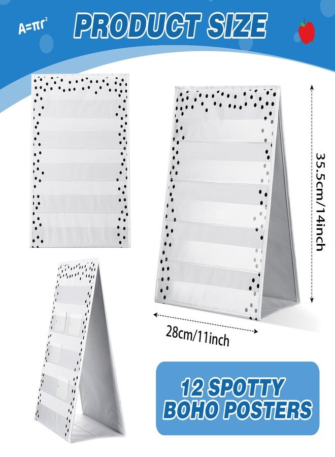 Epakh Polka Dots Tabletop Pocket Chart for Classroom 17 x 13 in Desktop Stand Pocket Chart Double Sided and Self-Standing for Teacher Aids in Teaching - Image 2