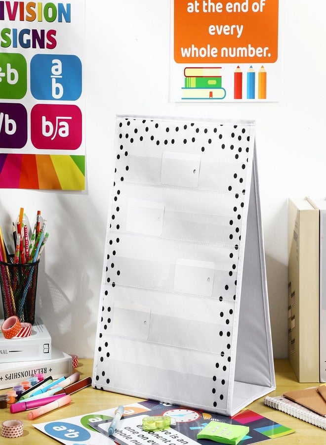 Epakh Polka Dots Tabletop Pocket Chart for Classroom 17 x 13 in Desktop Stand Pocket Chart Double Sided and Self-Standing for Teacher Aids in Teaching - Image 3