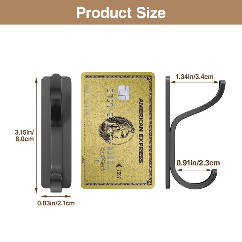 pickpiff Adhesive Wall Coat Hooks - Heavy Duty Stick-On Door Hanger, Metal Hook for Hanging Towel,Purse, Robe, Backpack, Jacket, Clothes - for Bathroom,Dorm, Closet, Kitchen - Black, 4 Pack - Image 3