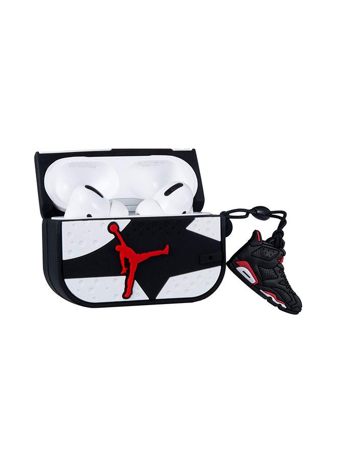 NIBEMINENT - Jordan Shoes Shaped Cartoon Case Cover For Apple AirPods Pro Black/White - Image 1