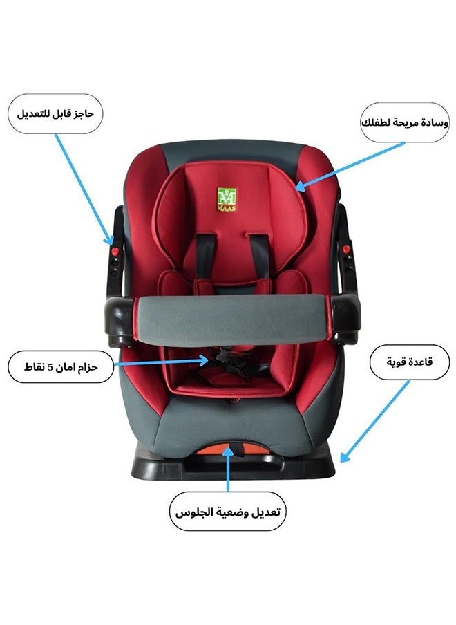 MAAS - Soft Comfortable Car Seat For Newborns Up To 6 Years Old With Forward And Backward Facing Positions And Safety Belt - Image 1