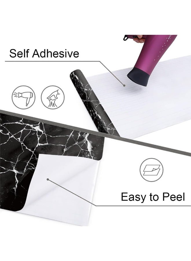 Bukela Marble Contact Paper, Wallpaper Peel and Stick Kitchen, Marble Wallpaper Vinyl Contact Paper for Cabinets Countertops Wall Covering 60cm*10m, Black - Image 3