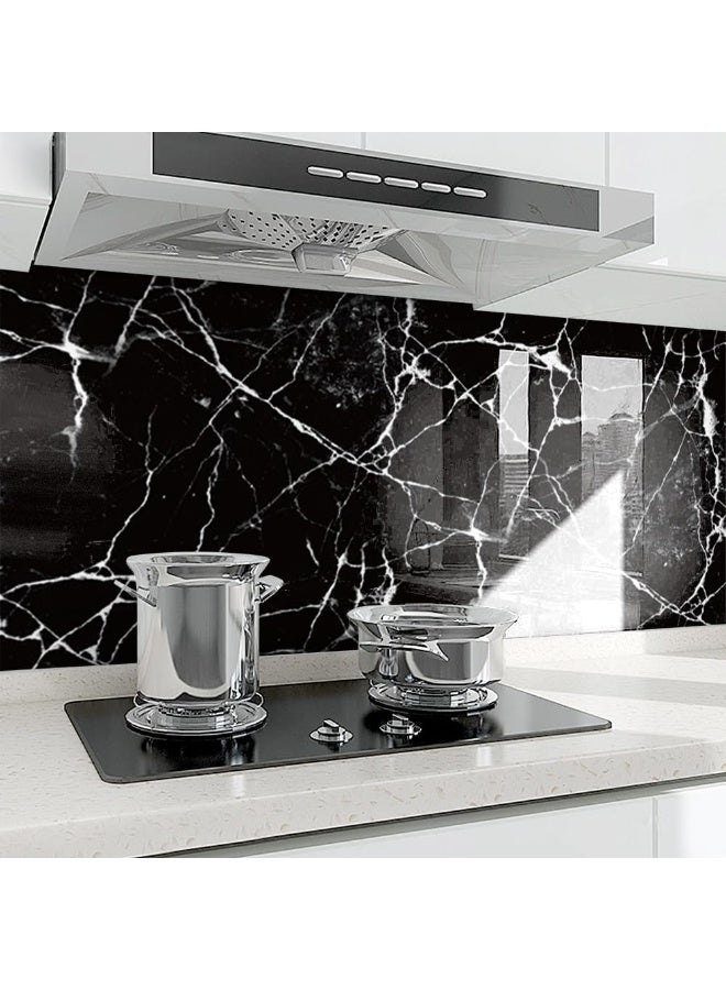 Bukela Marble Contact Paper, Wallpaper Peel and Stick Kitchen, Marble Wallpaper Vinyl Contact Paper for Cabinets Countertops Wall Covering 60cm*10m, Black - Image 4