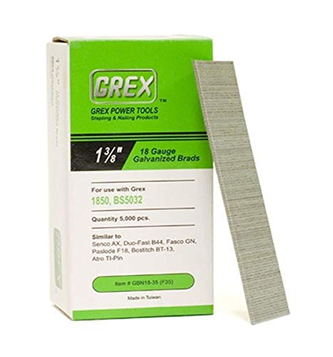 Grex GBN1835 F35 138 In 18 Ga Brad Nails Galvanized 5M