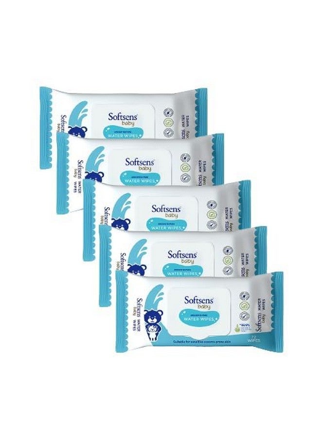 Softsens Baby 99.9% Pure Water Wipes | Pure Aloe Vera Extract With Lid Wipes For Babies (Pack Of 5) - Image 1