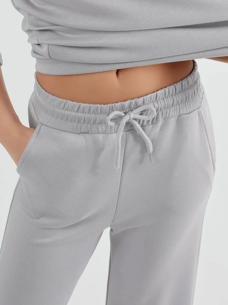 HICCUP Modal Touch Crew Neck Sweatshirt & Wide Leg Pants Two-Piece Set Bersan Collection